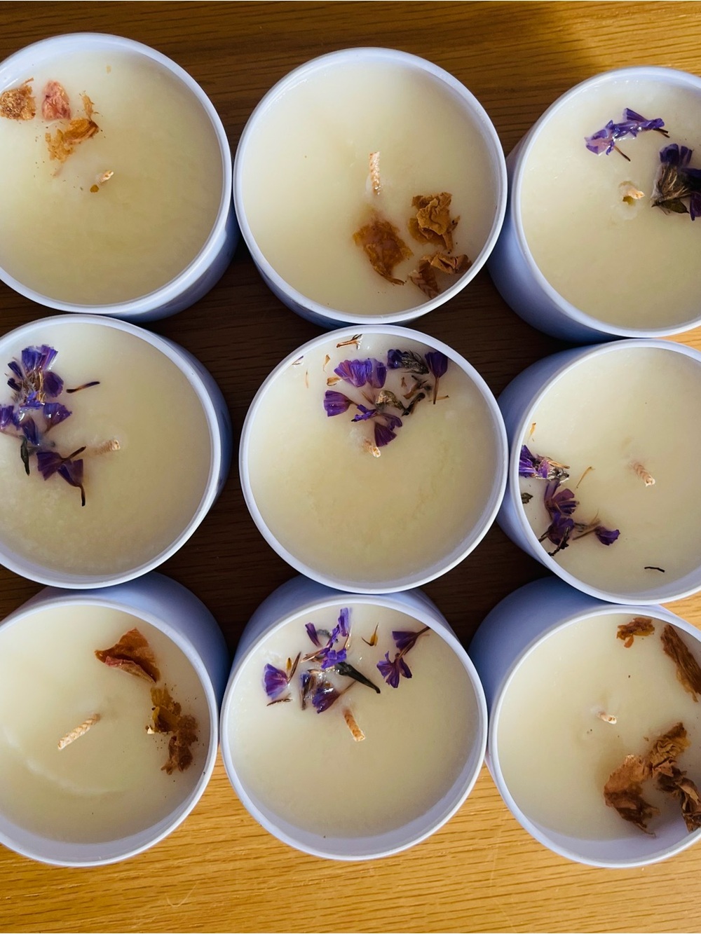 Handmade Coconut and Passion Fruit Floral Soy Candle - White